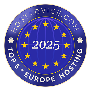 Hostadvice 2025 Platinum Top 5 Europe Web Hosting